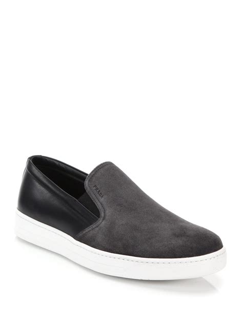 prada suede slip on|prada slip on sneakers sale.